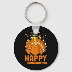 Cool Turkey Salting Fall Vibes Autumn Funny Thanks Keychain