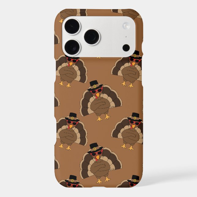 Cool Turkey Thanksgiving fun brown pattern (Back)