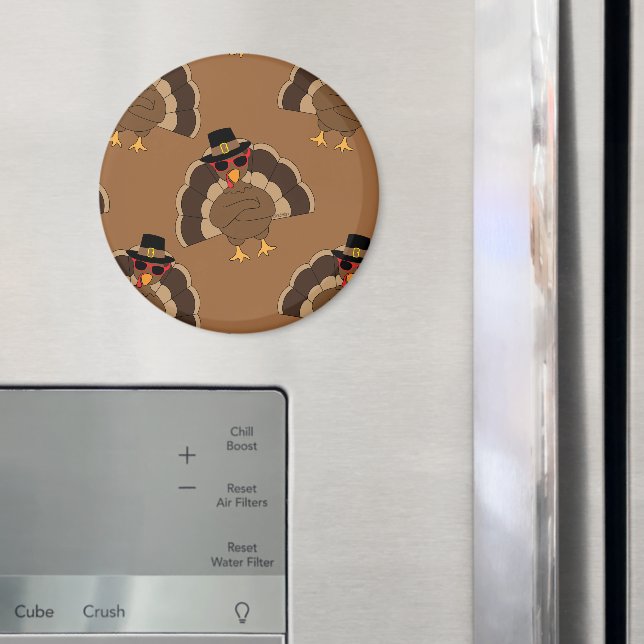 Cool Turkey Thanksgiving fun brown pattern Magnet (In Situ (Fridge))