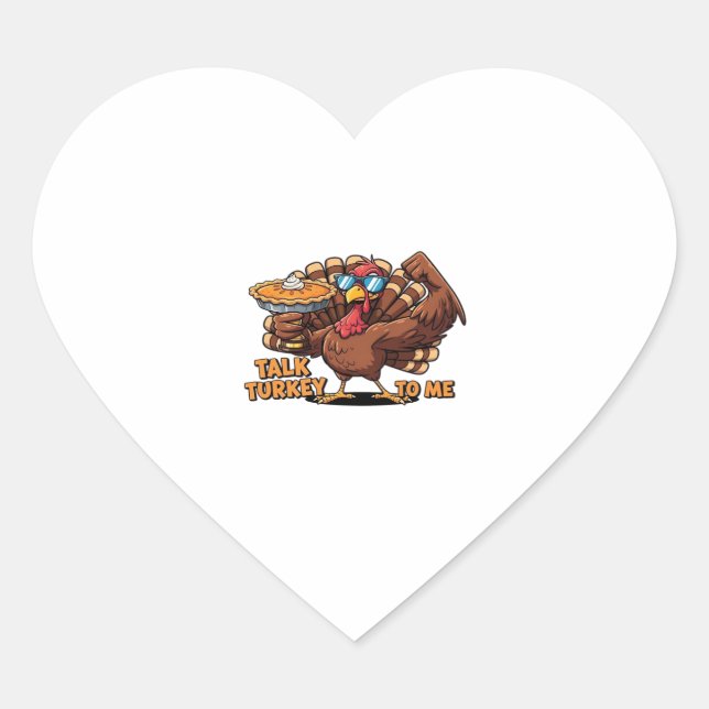 Cool Turkey Thanksgiving Funny Classic T-Shirt_1.p Heart Sticker (Front)