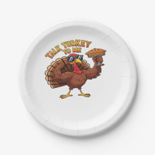 Cool Turkey Thanksgiving Funny Oversized T-Shirt.p Paper Plate