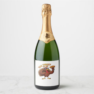 Cool Turkey Thanksgiving Funny Oversized T-Shirt.p Sparkling Wine Label