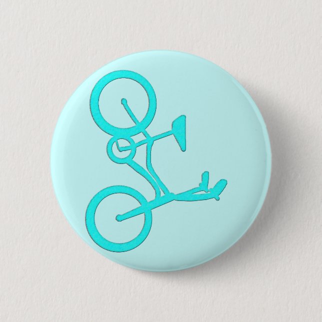 Cool Turquoise Bicycle Products 2 Inch Round Button (Front)