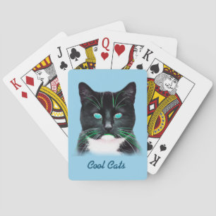 Cool Turquoise Eyed Cat Classic Playing Cards