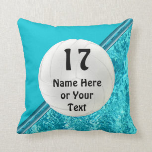 Cool Turquoise Personalized Volleyball Pillows