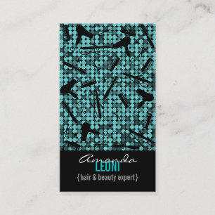 Cool Turquoise Salon de cheveux Glam Carte de visi