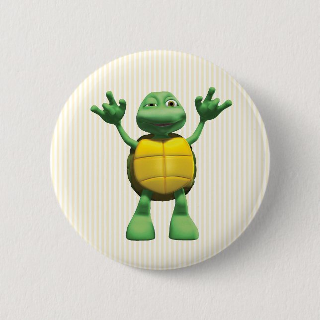 Cool Turtle 2 Inch Round Button (Front)