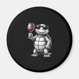 cool turtle drinking red wine art print_1 (1) magnet