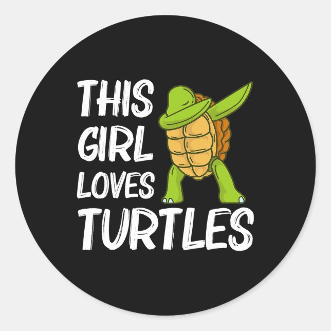 Cool Turtle Graffiti Manga Anime Character 367 Classic Round Sticker (Front)