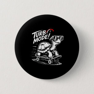Cool Turtle On Skateboard Funny Turbo Vintage Gift 2 Inch Round Button