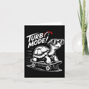 Cool Turtle On Skateboard Funny Turbo Vintage Gift Card
