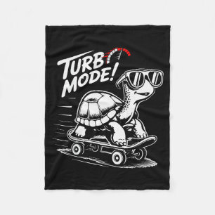 Cool Turtle On Skateboard Funny Turbo Vintage Gift Fleece Blanket