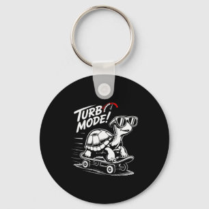 Cool Turtle On Skateboard Funny Turbo Vintage Gift Keychain