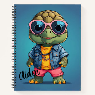 Cool Turtle Personalized Notebook