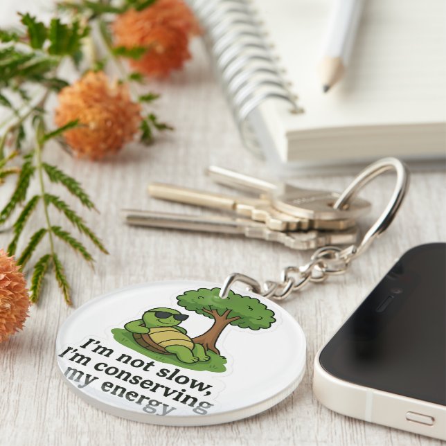 Cool Turtle Sticker Keychain (Front Right)