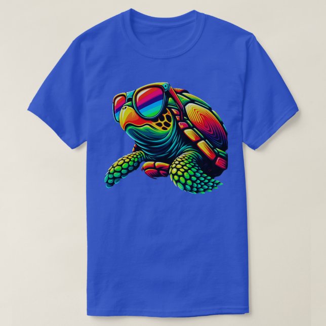 Cool Turtle with Sunglasses Fun Kid Youth Summer T-Shirt (Design Front)