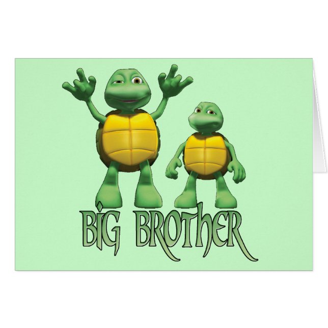 Cool Turtles Big  Brother Blank Card (Front Horizontal)