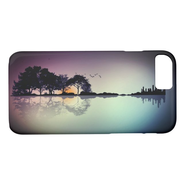 Cool Twilight Horizon Guitar Reflection Phone Case (Back (Horizontal))