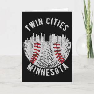 Cool Twin Cities Minnesota Mn Baseball Skyline St  Card