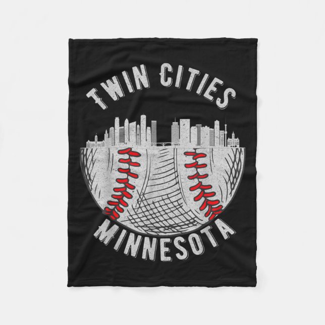 Cool Twin Cities Minnesota Mn Baseball Skyline St  Fleece Blanket (Front)