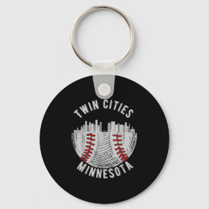 Cool Twin Cities Minnesota Mn Baseball Skyline St Keychain