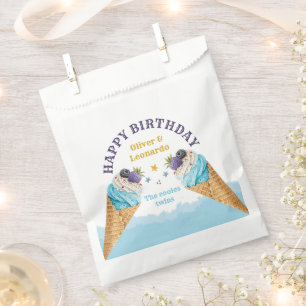 Cool Twins Ice Cream Boys Birthday  Favour Bag