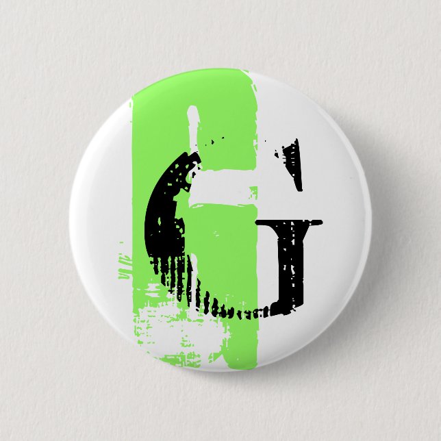 Cool Typographic G Monogram button (Front)