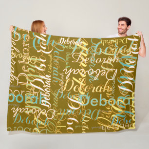Cool Typography Color Names yellow-brown Fleece Blanket