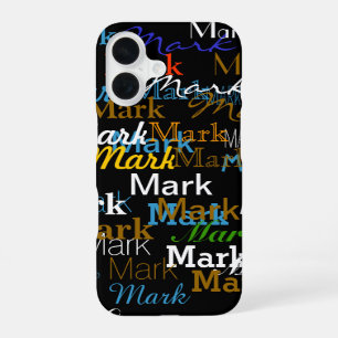 cool typography colour name pattern iPhone 16 case
