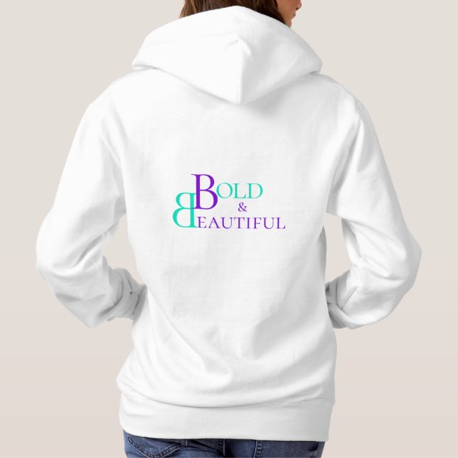 Cool Typography Text Lettering, Monogram Logo Hoodie (Back)