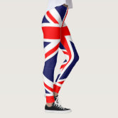 red white and blue trendy london fashion UK flag union jack Leggings by  chicelegantboutique