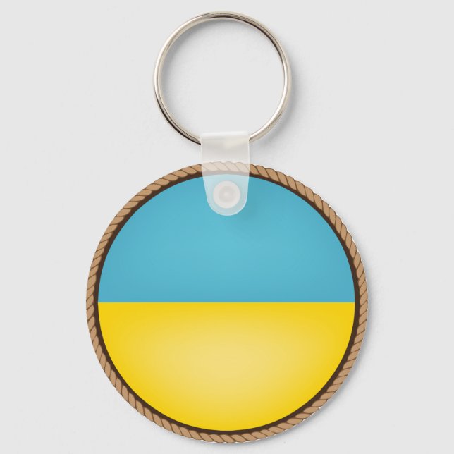 Cool Ukraine Flag Seal Keychain (Front)