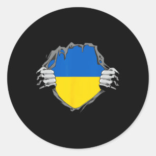 Cool Ukrainian Flag Shirt Ukrainian Hero  Classic Round Sticker