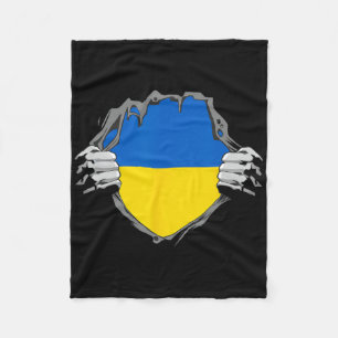 Cool Ukrainian Flag Shirt Ukrainian Hero  Fleece Blanket