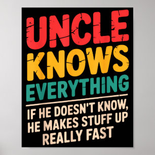 Cool Uncle Design For Uncle Men From Nephew Niece Poster