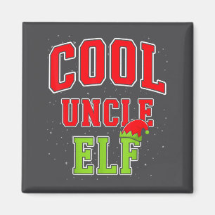 Cool Uncle Elf Christmas Family Matching Group Xma Magnet