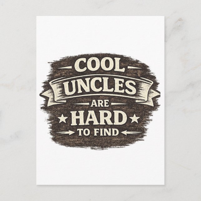 Cool Uncle Quote – Vintage Funny Gift Design Postcard (Front)