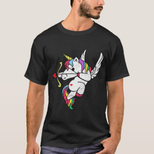 Cool Unicorn Cupid Unicorn Men Women Valentines T-Shirt