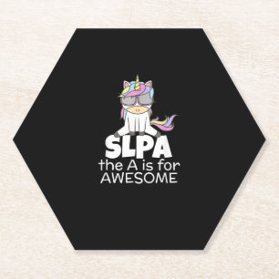 Cool Unicorn for SLPA Speech Language Pathologist Paper Coaster