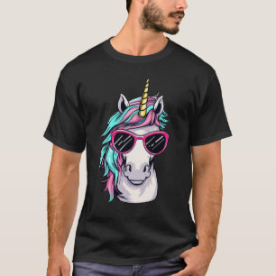 Cool Unicorn Head Portrait with Sunglasses – T-Shirt
