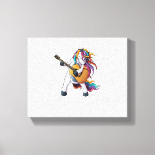 Cool Unicorn Playing Guitar _ Funny Animal Guitari Canvas Print