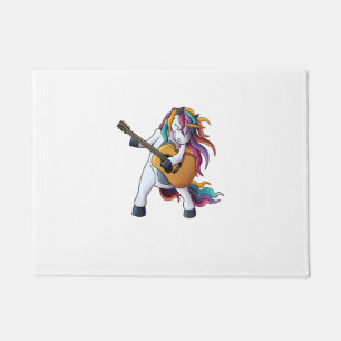 Cool Unicorn Playing Guitar _ Funny Animal Guitari Doormat