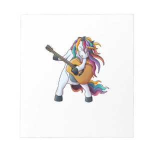 Cool Unicorn Playing Guitar _ Funny Animal Guitari Notepad