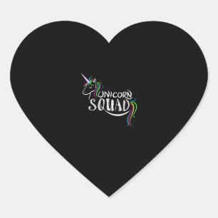 Cool Unicorn Squad _ Funny Magical Equestrian Team Heart Sticker