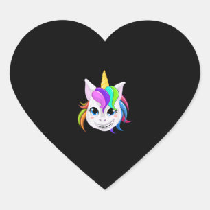 Cool Unicorn With Dental Braces Funny Horn Horse S Heart Sticker