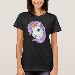 Cool Unicorn With Dental Braces Horn Horse Smile T-Shirt