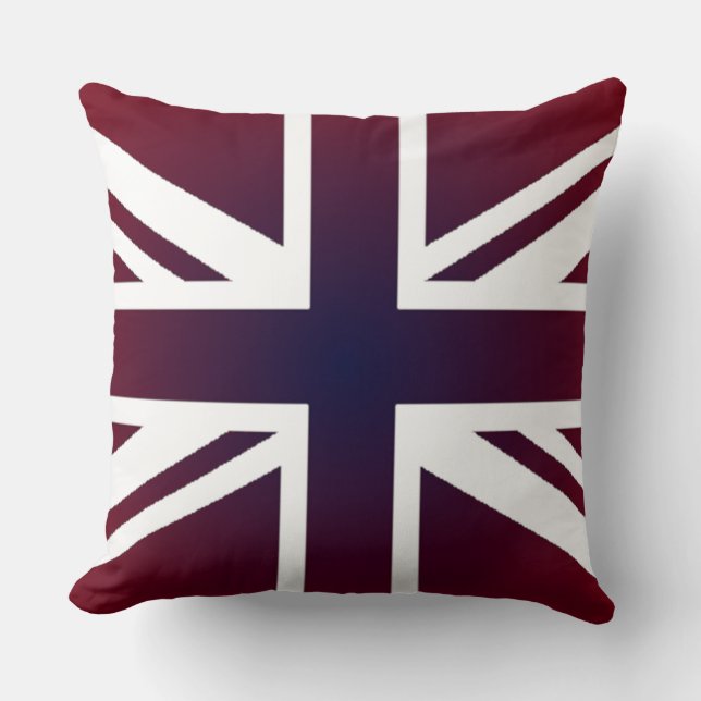 Cool Union Jack Flag of the United Kingdom Throw Pillow (Front)