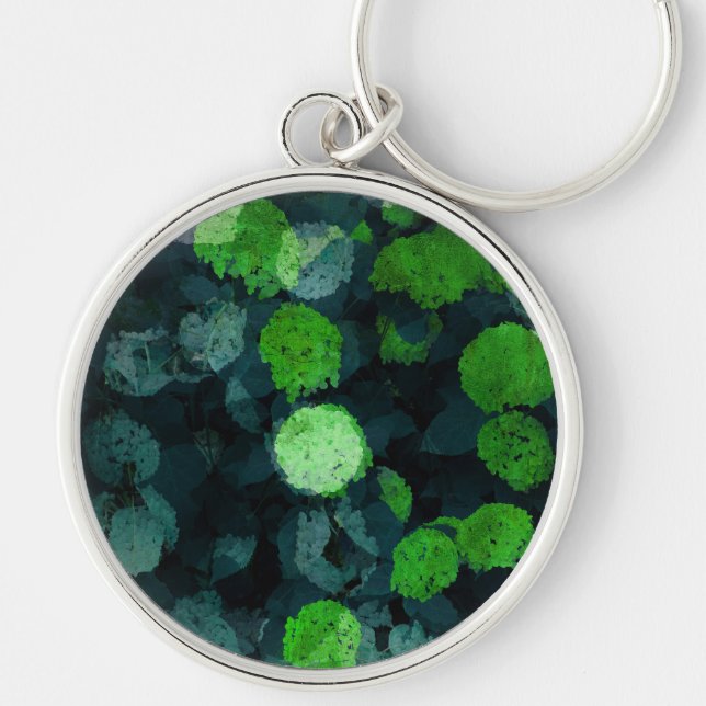 Cool, unique art of floral / flower pattern keychain (Front)