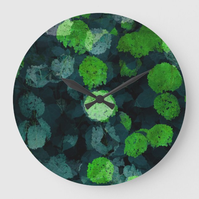 Cool, unique art of floral / flower pattern large clock (Front)