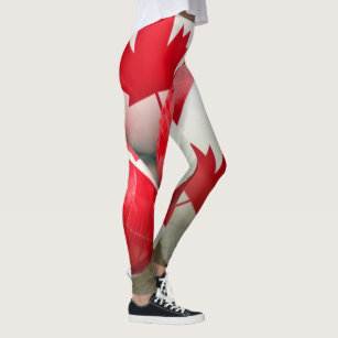 Cool Unique Canadian Flag Balloons Canada Day Leggings